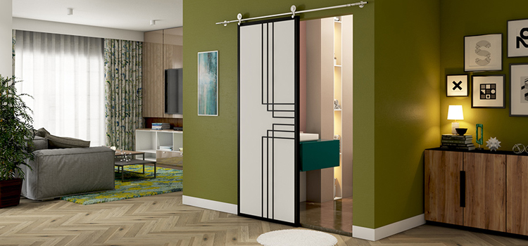 sliding bathroom door installation in Big Bear Lake